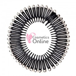 Bentite pentru cap din plastic tip pieptene BDP028FF Negre cu model - 2 bucati